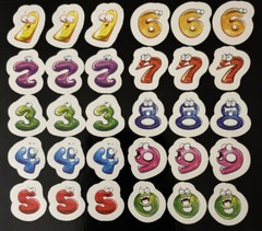 FUNNY FACES NUMBER Stickers (30pc)Smiling•Math•Years•Birthday •School•Dates•Page