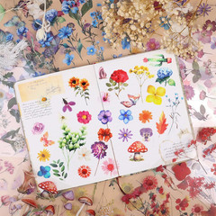 500Pcs Natural Flower Stickers with 260Pcs Letter Stickers,Self-Adhesive Flower