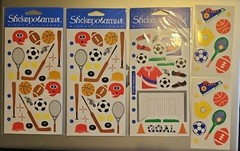 New Stickopotamus (2) SPORTS EQUIPMENT, (1) SOCCER Binder Stickers Sealed