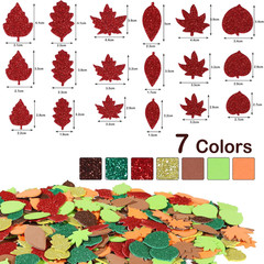300 PCS Autumn Thanksgiving Fall Leaf Foam Sticker, Self Adhesive Foam Stickers,