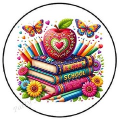 APPLE BOOKS SCHOOL TEACHER ENVELOPE SEALS LABELS STICKERS PARTY FAVORS