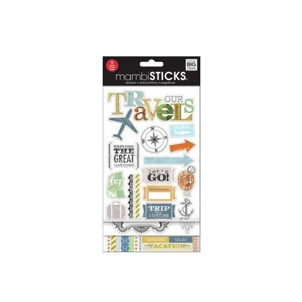 mambiSTICKS Flip Pack Vellum Stickers – OUR TRAVELS – 5 Sheets