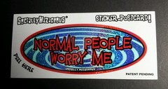 NORMAL PEOPLE SCARE ME POSTCARD METALLIC BLUE 3×6.5 MUSIC STICKER