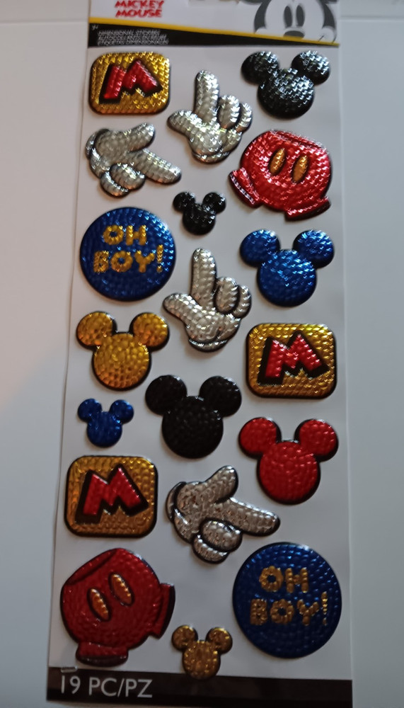 Stickers Disney 13″ Puffy Mickey Mouse Oh Boy! Hands Heads Pants Faux Sequins