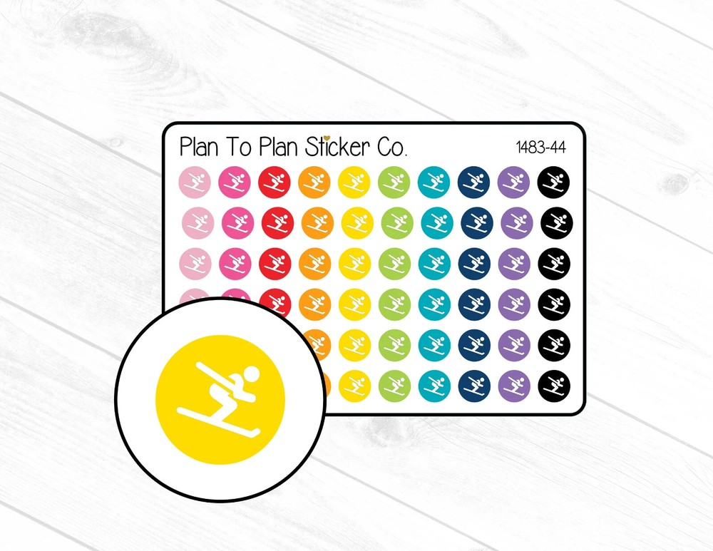 1483-44~~Skiing Icon Planner Stickers.