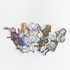 Alideco 80Pcs Vintage Scrapbooking Stickers Packs Kawaii Alice Ailisi
