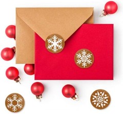 500 Snowflake Stickers, Self Adhesive Snow round Stickers for Christmas Label