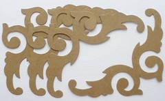 (4) ELEGANT CORNER FLOURiSH – Accent Scrolls Bare Chipboard Die Cuts