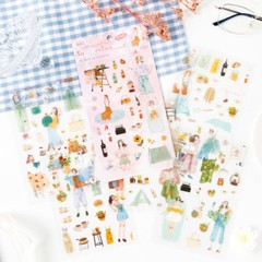 6 Sheets Girls Precut Stickers Journal Planner Card Scrapbook Decorative Sticker