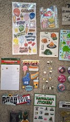 Lot of 55+ Pop Up Stickers, Rubbing, Flat Scrapbooking Travel, Food, Pirates