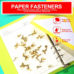500PCS Brads for Paper Crafts, Mini Gold Paper Fasteners,Mini Brass Fasteners,Br