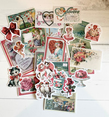 25 Valentine Vintage Junk Journal Stickers Scrapbook Supply Papercraft Ephemera