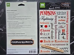 Halloween embellishment bundle foil flock adhesive rub on transfers die cuts