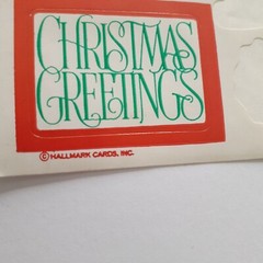 Vintage Hallmark & AGC Holiday Stickers Gold Snowflakes Green Bells Greetings