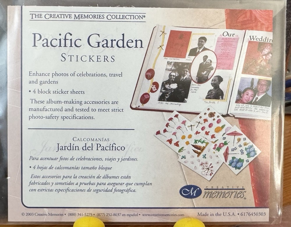 Creative Memories Pacific Garden Sticker Pack Dragonfly, Gardens, bugs, Flowers