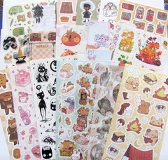 Stickii Sticker Sheet Dragon Cat Bear Witch Capybara Alien Fox Moon – You Choose