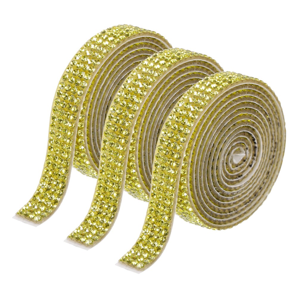 3Roll 3 Yards 8mm Diamond Ribbon Yellow