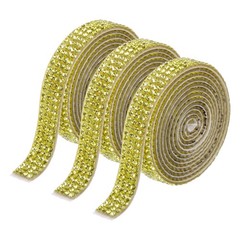 3Roll 3 Yards 8mm Diamond Ribbon Yellow