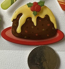 CHRISTMAS CANDY Epoxy Stickers(5pc)Candy Cane•Cake •Peppermint•Card Making•