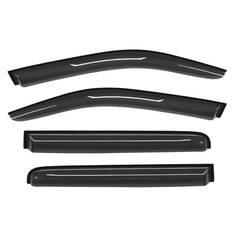 Tape-On Rain Guard 4-Piece for 05-20 Nissan Frontier Crew Cab Windows Visor S…