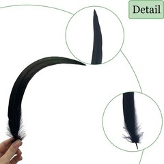 50pcs Black Long Rooster Coque Tail Feathers 12-14Inches for Hat Costume Deco…