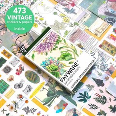 Vintage Scrapbooking Stickers & Decoupage Paper Set