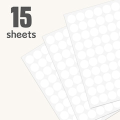 1″ White Dot Stickers 1050 PCS round Circle Stickers Colored Coding Labels (Whit