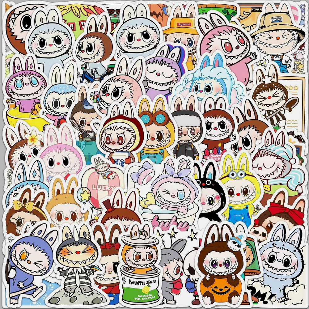 LOT OF 10 PCs Random LABUBU friends cartoon character monster devil decals USA