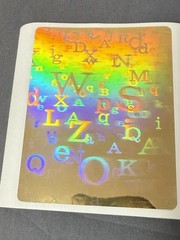 3D Holographic Alphabet Typography Art Sticker Sheets Lot of 2 Rainbow Prism