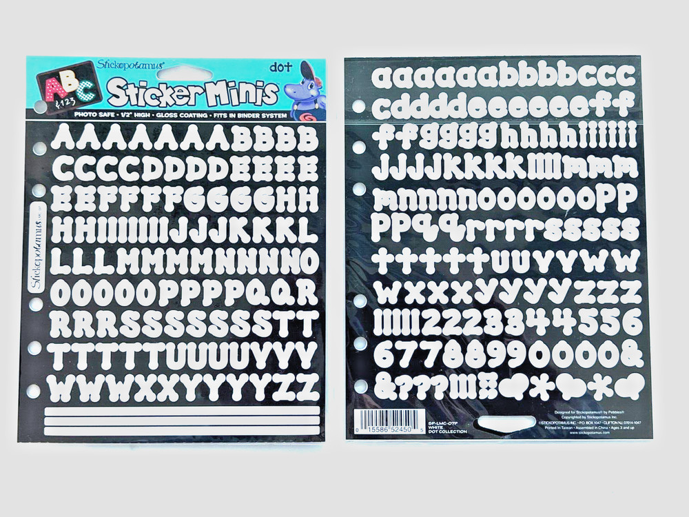 Alphabet Stickers – ABC/123 Sticker Minis – Stickopotamus