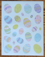 Vintage Hallmark Easter Eggs Purple Pastel Pink 25 Stickers Scrapbook Journal