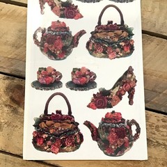 Michel Company Vintage Stickers Antique Ribbon & Roses Gifted Line scrapbook