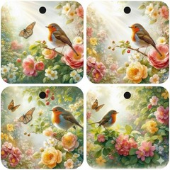 Pretty Birds Tags Junk Journal Scrapbook USA