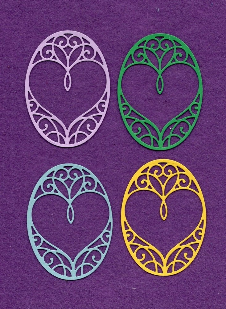 HEART in oval die cuts scrapbook cards