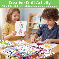 24 Sheets 8.27»×5.9» Make Your Own Stickers for Kids Toddlers, Make a Face Sti