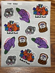 Vintage 90s Trend Scratch N’ Sniff Stickers Kitten Smell T-144 Rare