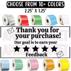 THANK YOU STICKERS 2.25″ ENVELOPE LABELS SEALS SHOP 5 Stars SCRATCH RESISTANT