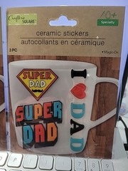 Crafters Square Ceramic Stickers Dad Father’s Day Totao 8 Pieces New