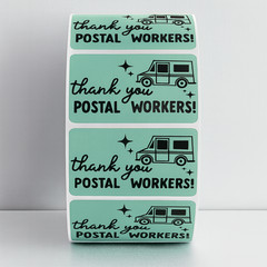 thank You Postal Workers rectangle labels | thermal sticker labels packaging