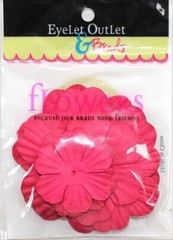 Paper Flowers, Red, works with brads, scrapbook -Eyelet Outlet – FLW-F4A