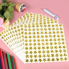 1000 PCS Gold Star Stickers, 1in Holographic Foil Rewards Stickers
