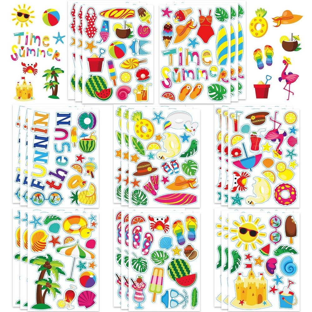 432PCS Summer Stickers, SelfAdhesive Sun Beach Ice Cream Sticker Summer Party…