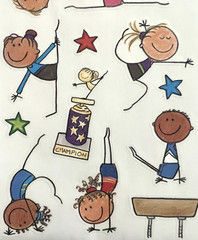 Gymnastics Stickers + Borders: Me & My Big Ideas•Large Sheets•Vintage•Scrapbook