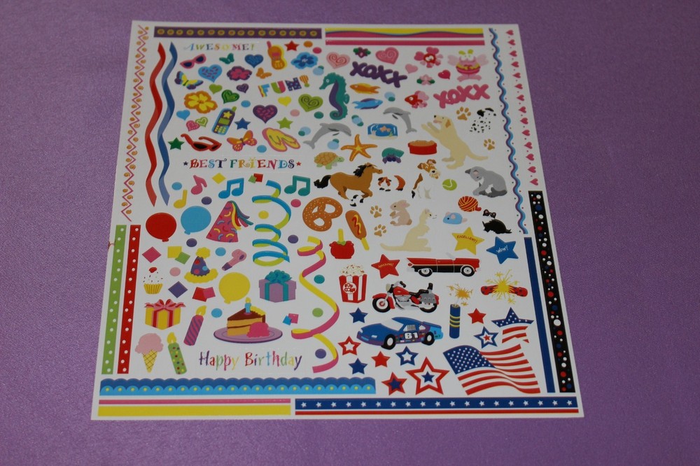 Mrs. Grossman’s Large Sheet RARE 1999 Vintage Happy B-Day Best Friends Stickers!