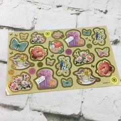 Easter Spring Floral Hummingbird Butterfly Scrapbooking Stickers Lot Of 2 Sheets