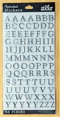 Alphabet Stickers/ Silver/ 86 pieces / Sticko