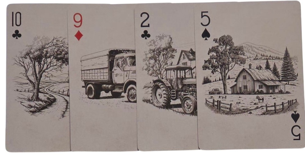Countryside Scene Drawings Barn Farm Equip Tractor Junk Journal Scrapbooking Art