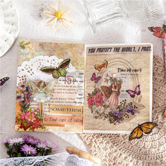 Vintage Fairy Stickers 4 Boxes 180 Pcs Transparent Floral Butterfly Journal Scra