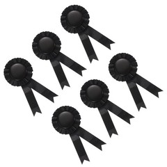 6 PCS Blank Award Ribbon Winner With Pin Recognition Competition Black Prize