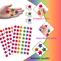 Star Stickers, Holographic Rainbow Small Star Stickers for Kids Reward, Behavior